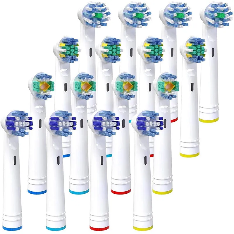 16 Pack Replacement Toothbrush Heads (Soft Bristles) - Oral-B Compatible