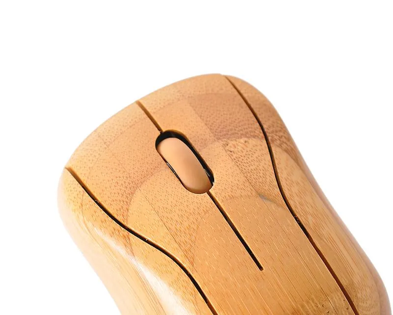 2.4GHz Bamboo Wireless Mouse with USB Receiver