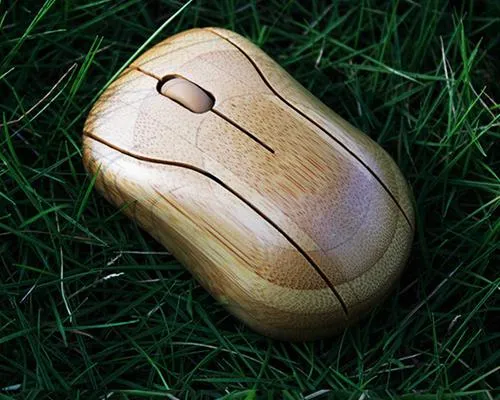 2.4GHz Bamboo Wireless Mouse with USB Receiver