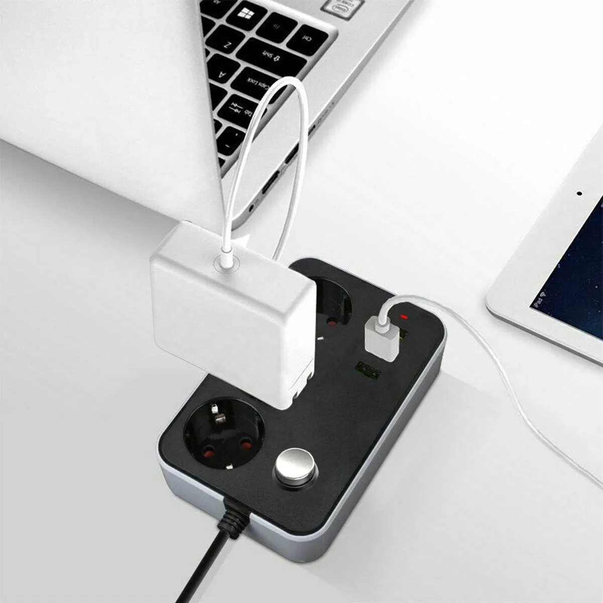 2500W 3 Sockets Power Strip 3 USB Port Extension Cord AC Power Adapter For Smartphone Tablets Charging EU Standard