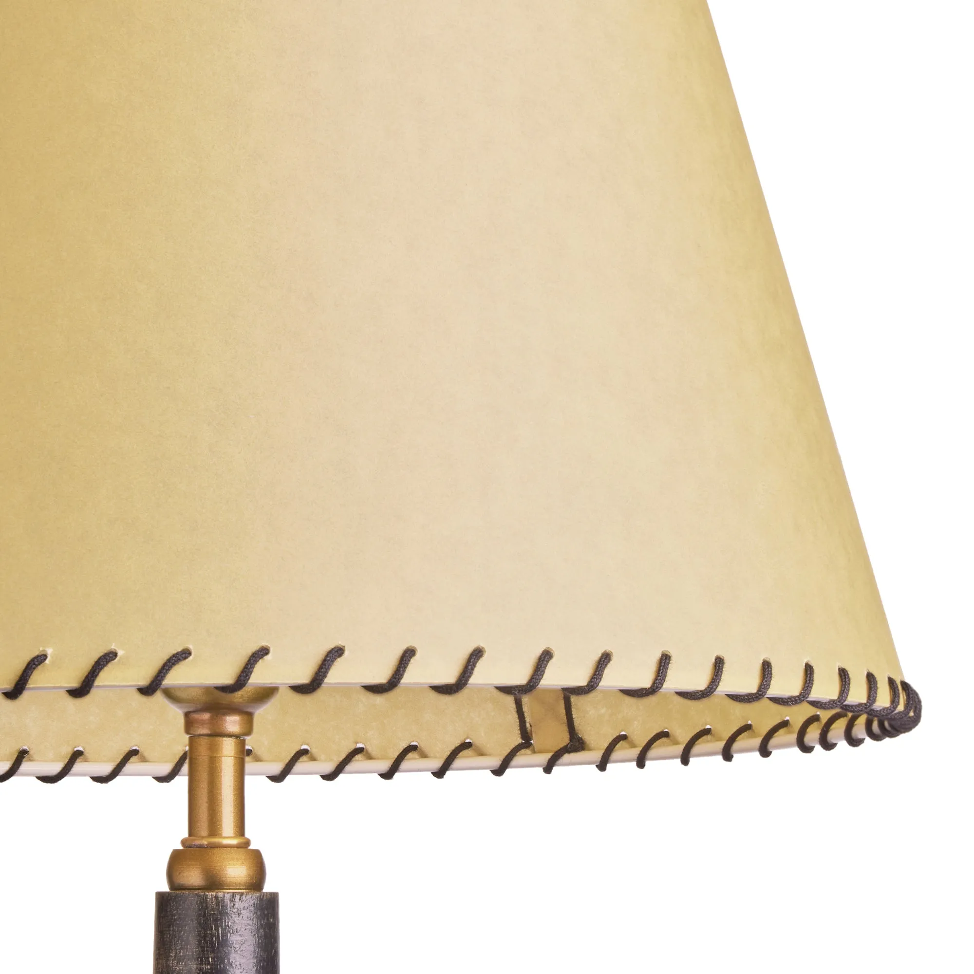 25cm Empire shade in natural vellum with black stitching