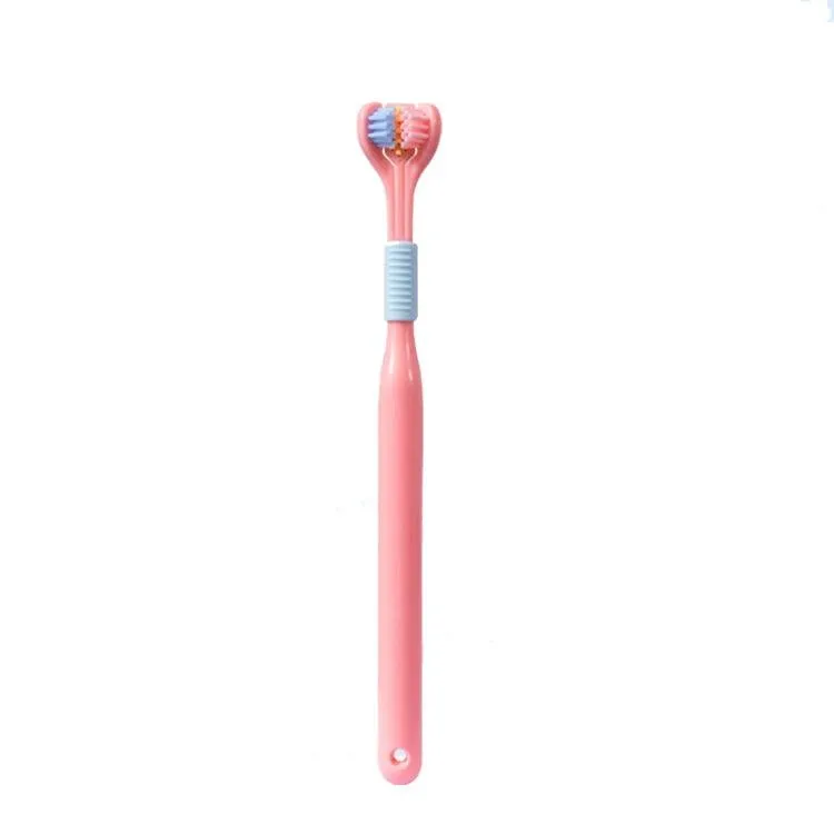 360-Degree V-Shaped Soft Bristle Toothbrush with Tongue Scraper and Anti-Slip Handle