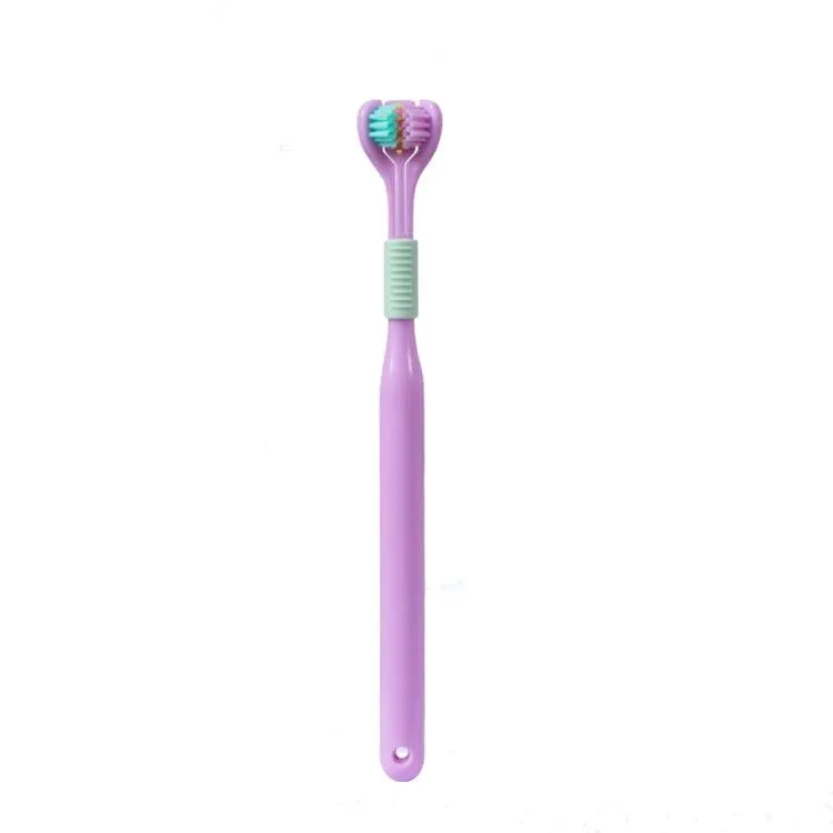 360-Degree V-Shaped Soft Bristle Toothbrush with Tongue Scraper and Anti-Slip Handle