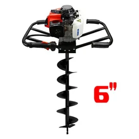 3HP 2-Man 63cc Gas Post Earth Planting Hole Auger Digger EPA Machine 6" Bit