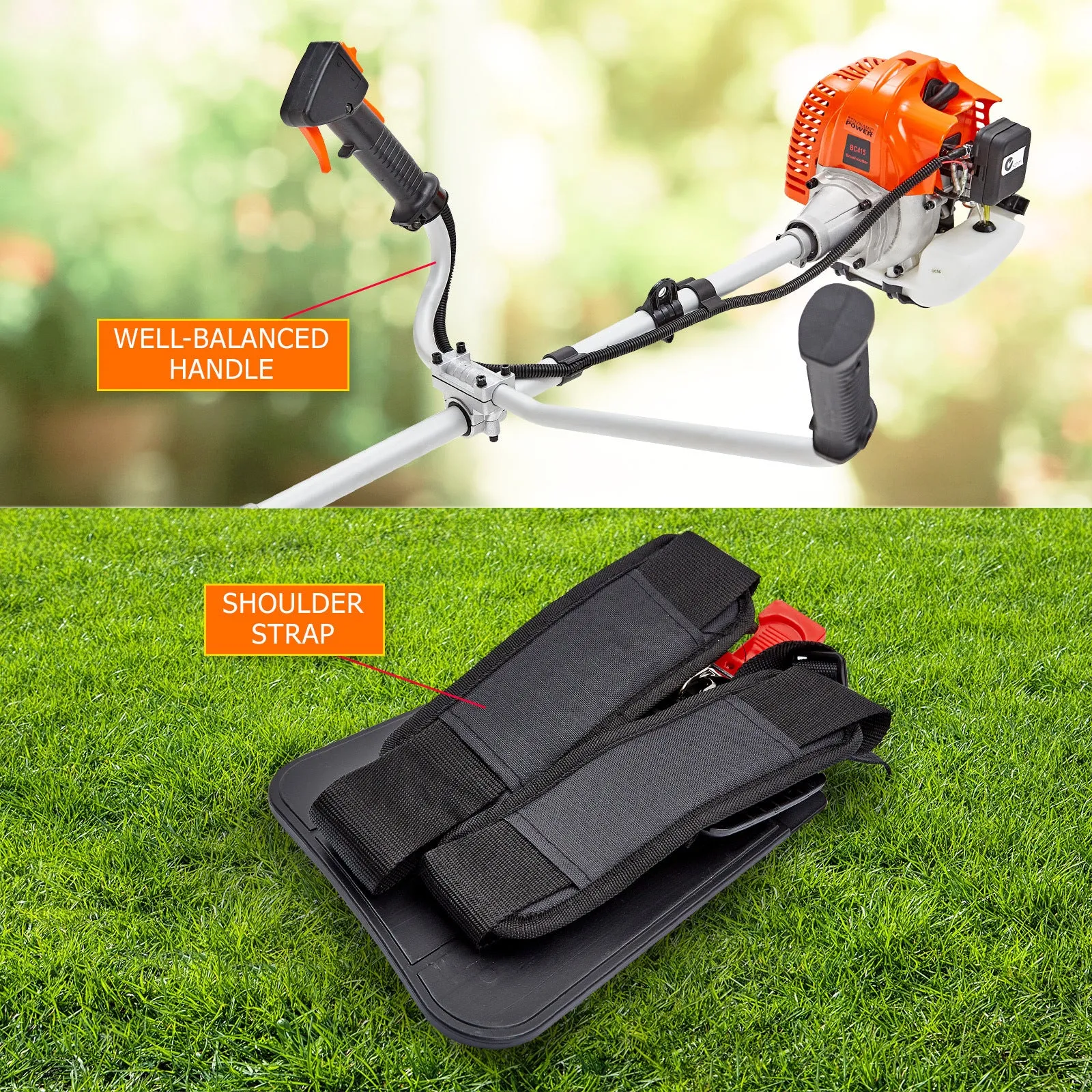 43cc Pole Brush Cutter Garden Whipper Snipper Tree Pruner 4 Blades