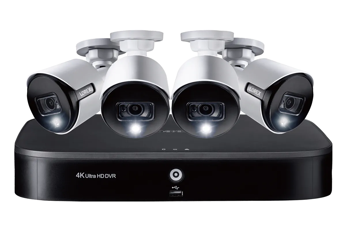 4K 8-channel 2TB Wired DVR System with Active Deterrence Cameras