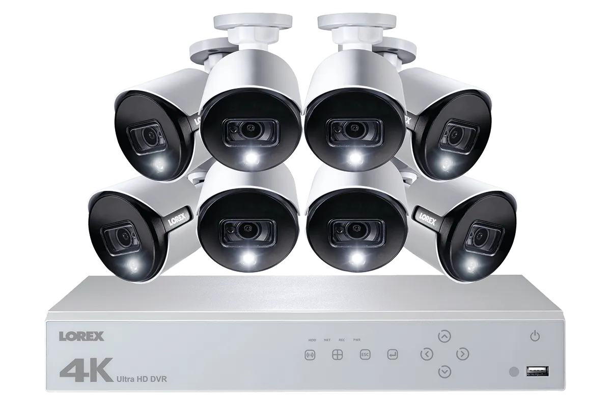 4K Ultra HD 8 Channel Security System with 8 Active Deterrence 4K (8MP) Cameras