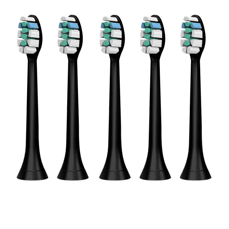 5pcs Replacement Toothbrush Heads for Philips Sonicare-Standard Black