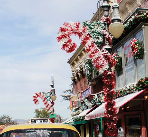 6' LED Candy Cane Garland Tree Pole Mount