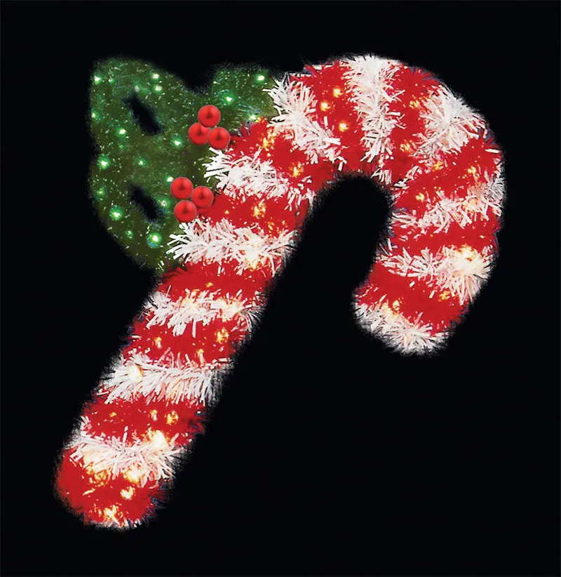 6' LED Candy Cane Garland Tree Pole Mount