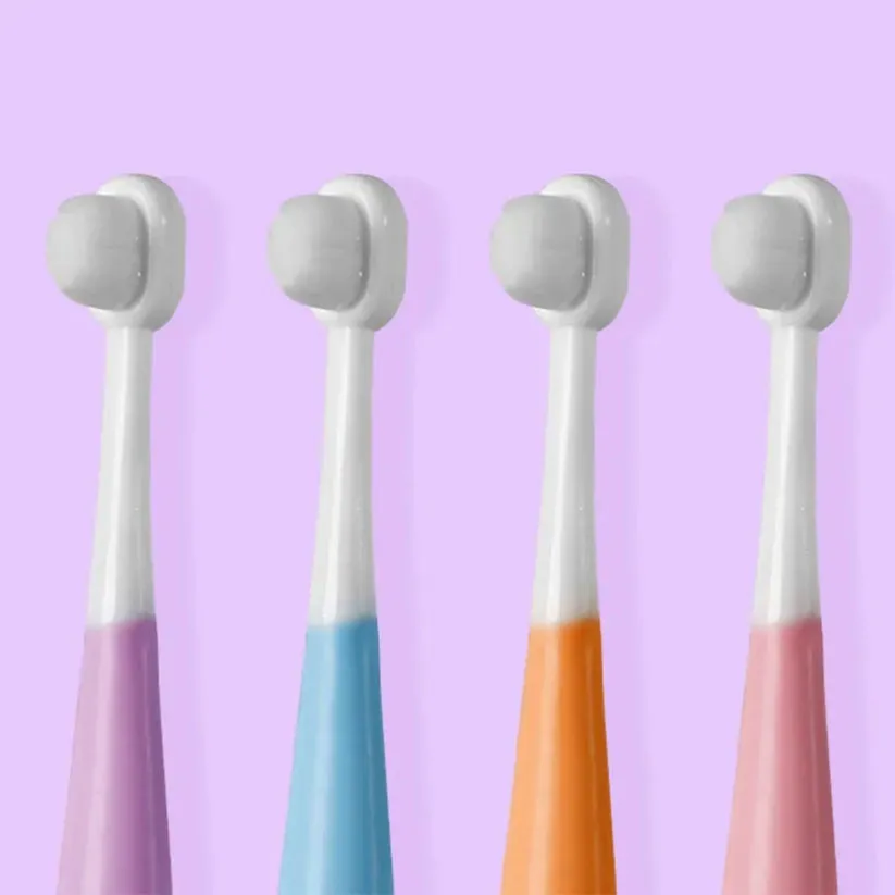 [6-Pack] Maya & Friends Ultra Fine Nano Bristle Kids Toothbrush With Case - 4 Color