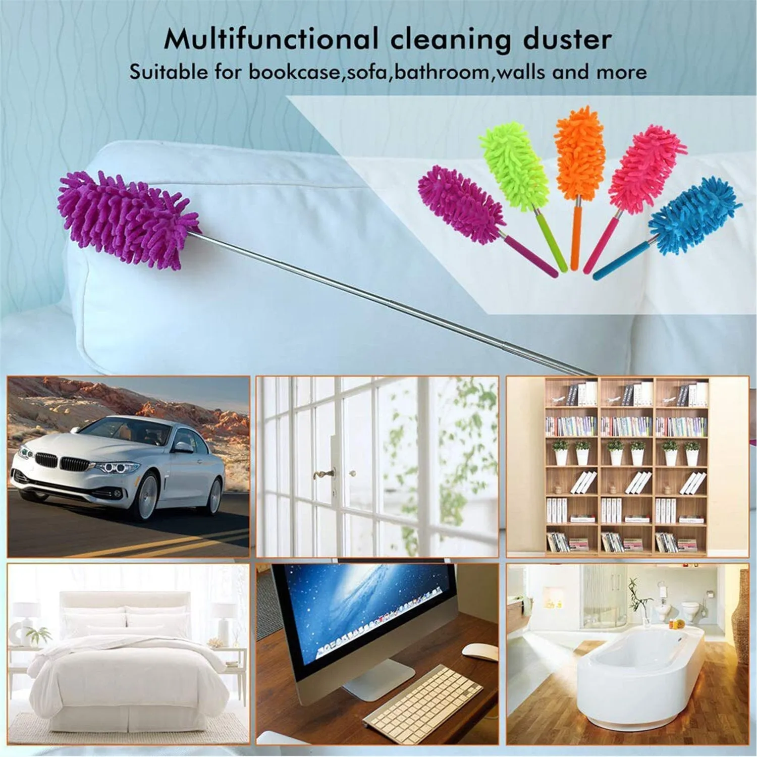 6017 Multipurpose Microfiber Fan Cleaning Duster for Quick and Easy Cleaning