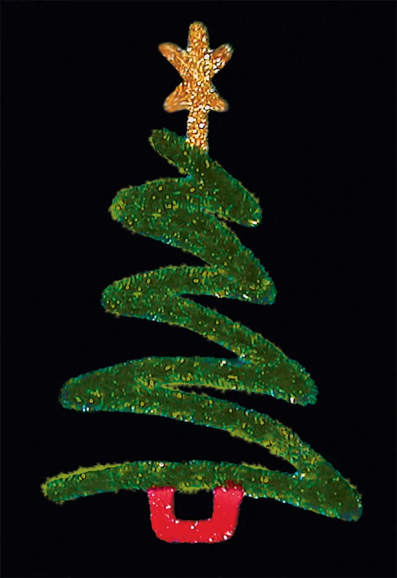 7' LED Zig Zag Garland Tree Pole Mount