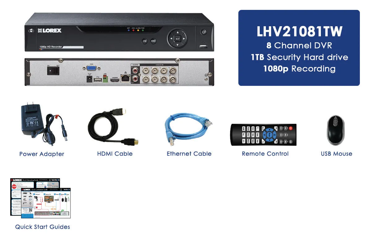 8 Channel HD 1080p Security Digital Video Recorder