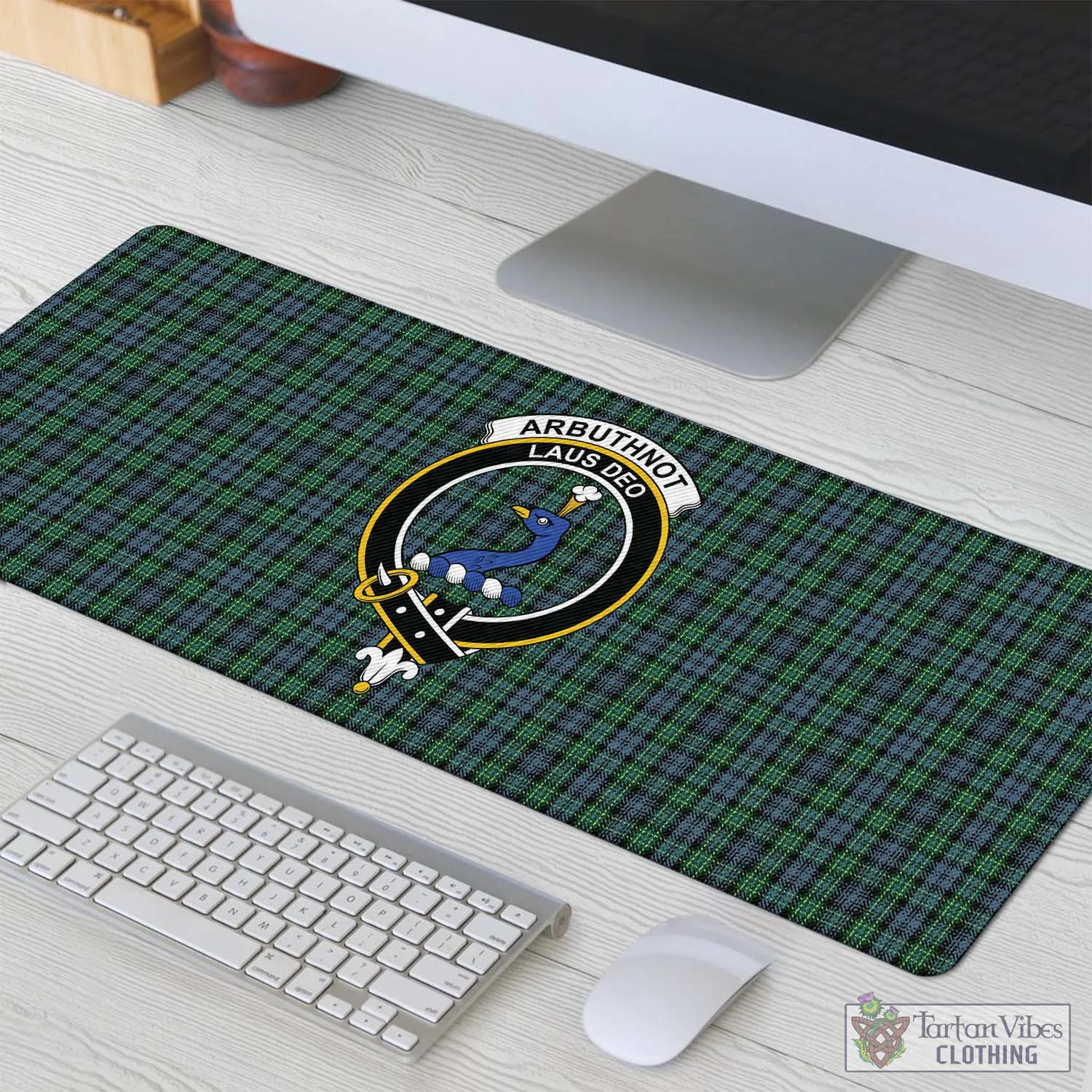 Arbuthnot Tartan Mouse Pad with Family Crest