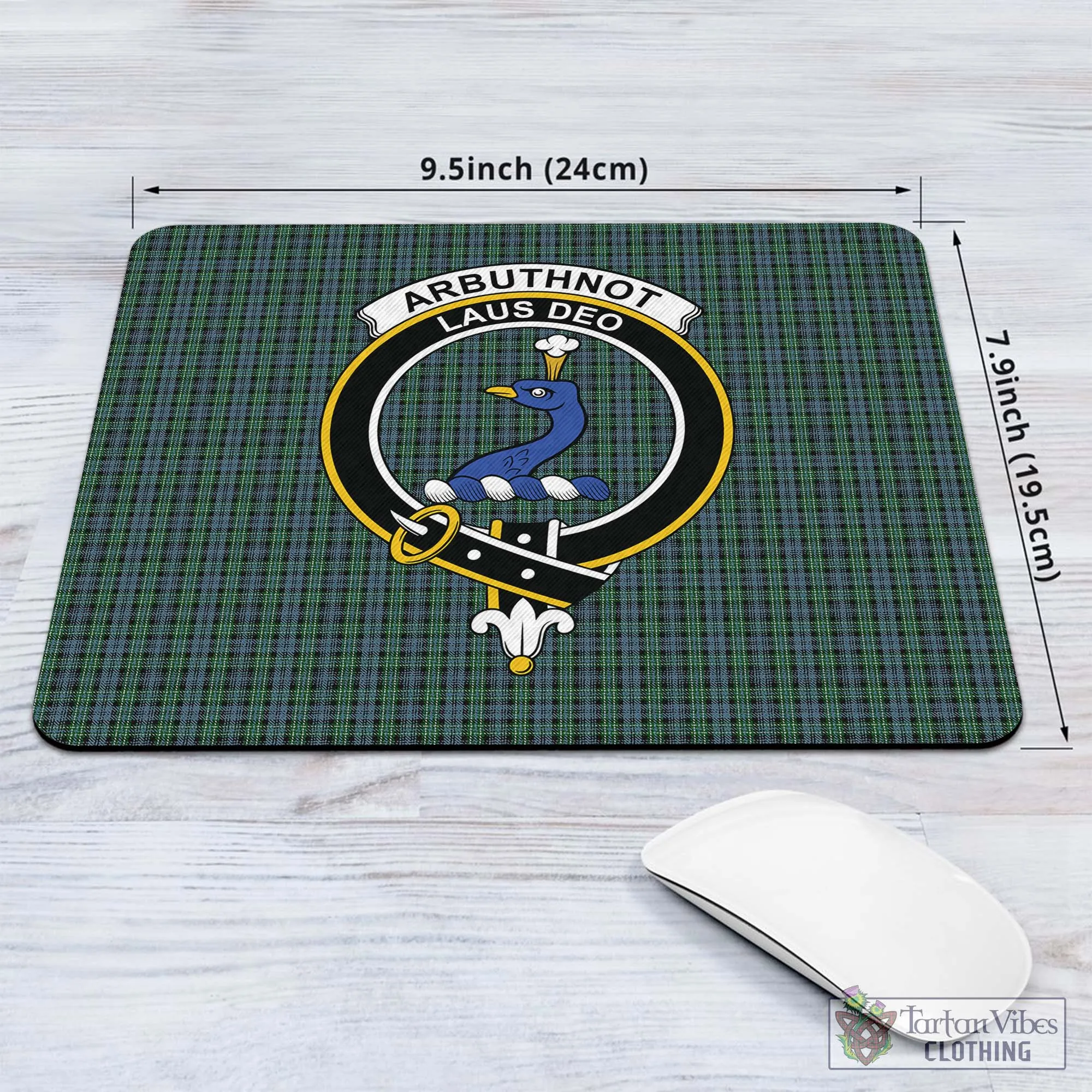 Arbuthnot Tartan Mouse Pad with Family Crest