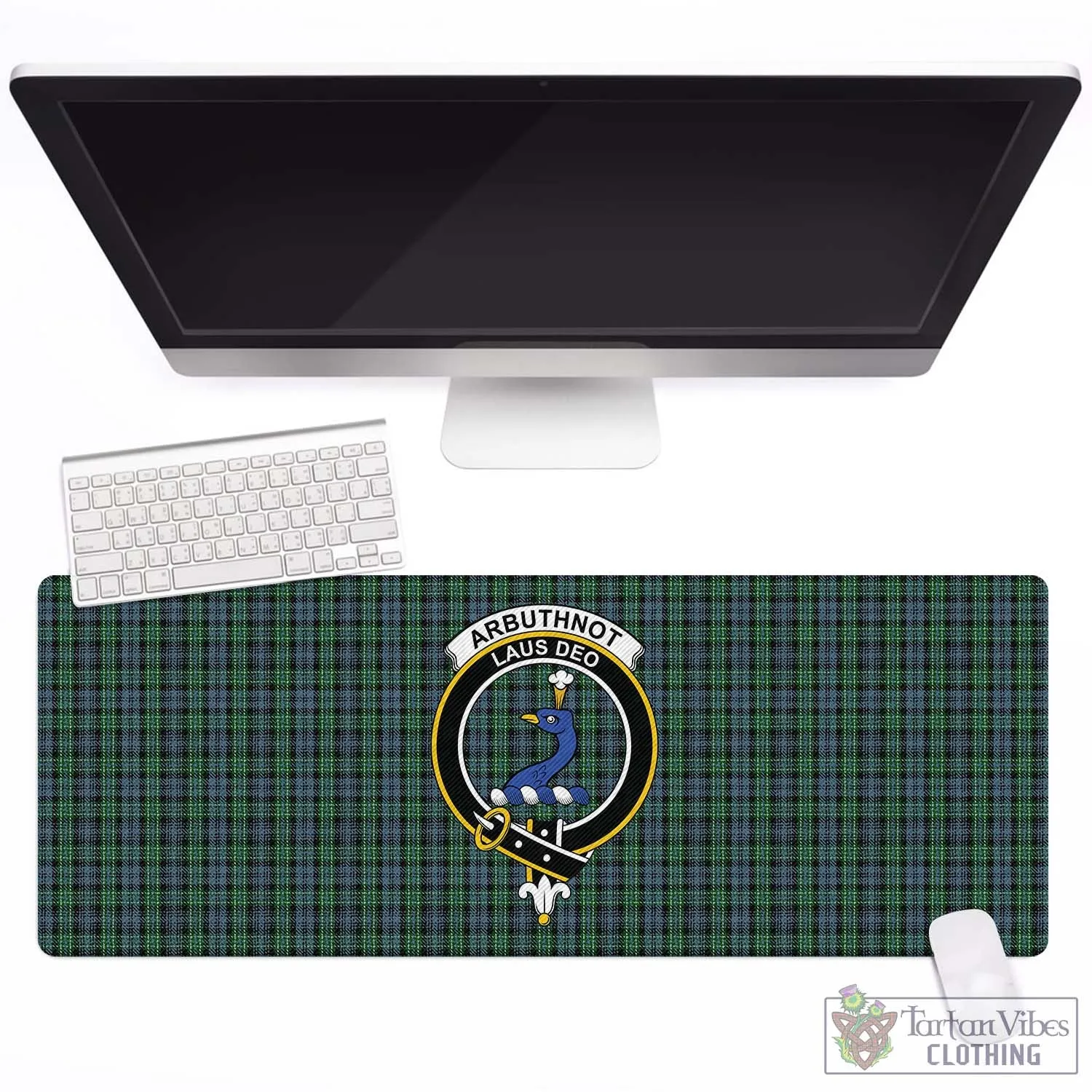 Arbuthnot Tartan Mouse Pad with Family Crest