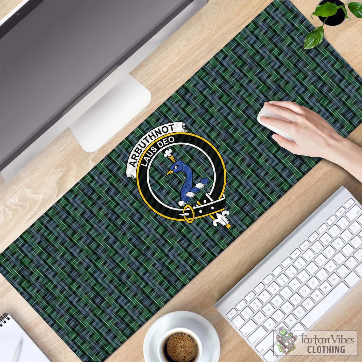 Arbuthnot Tartan Mouse Pad with Family Crest