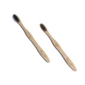 Bamboo Toothbrush Charcoal Bristles - Pack of 2