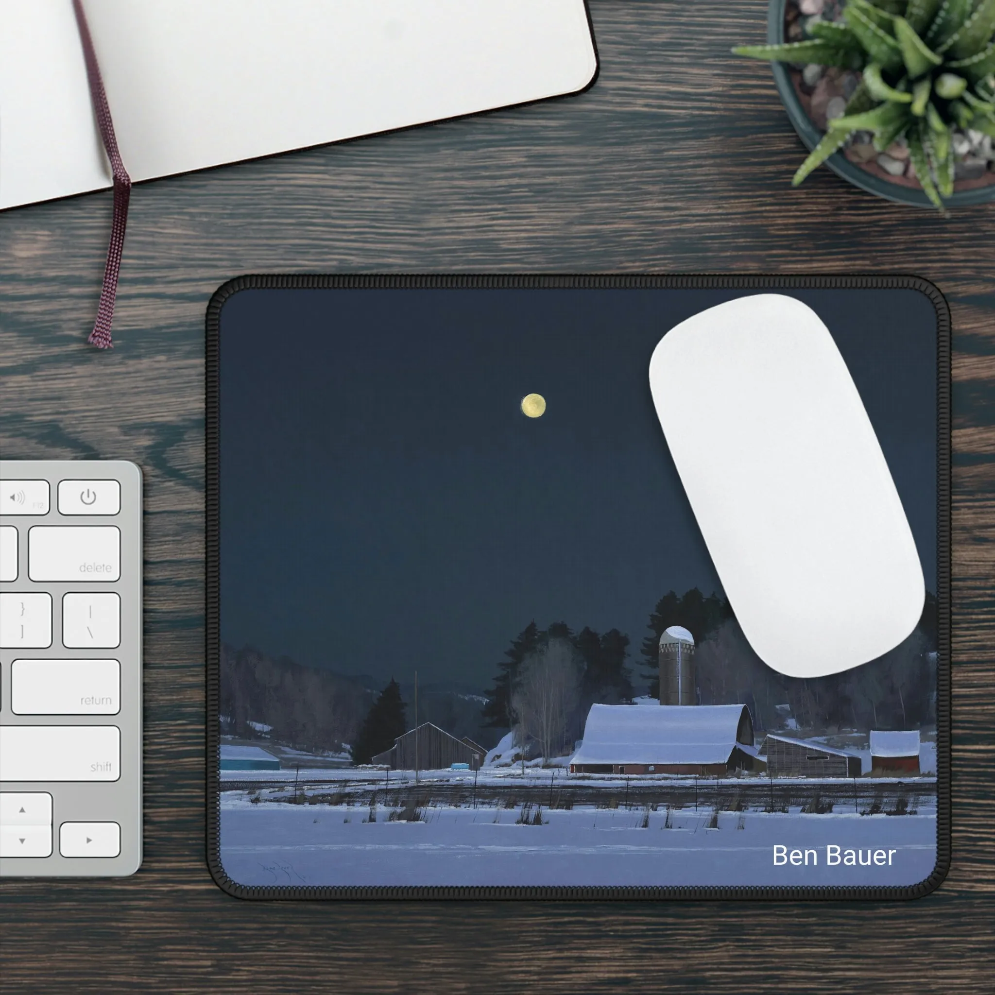 Ben Bauer: "Moonset, 7 Minutes to Sunrise" - Gaming Mouse Pad