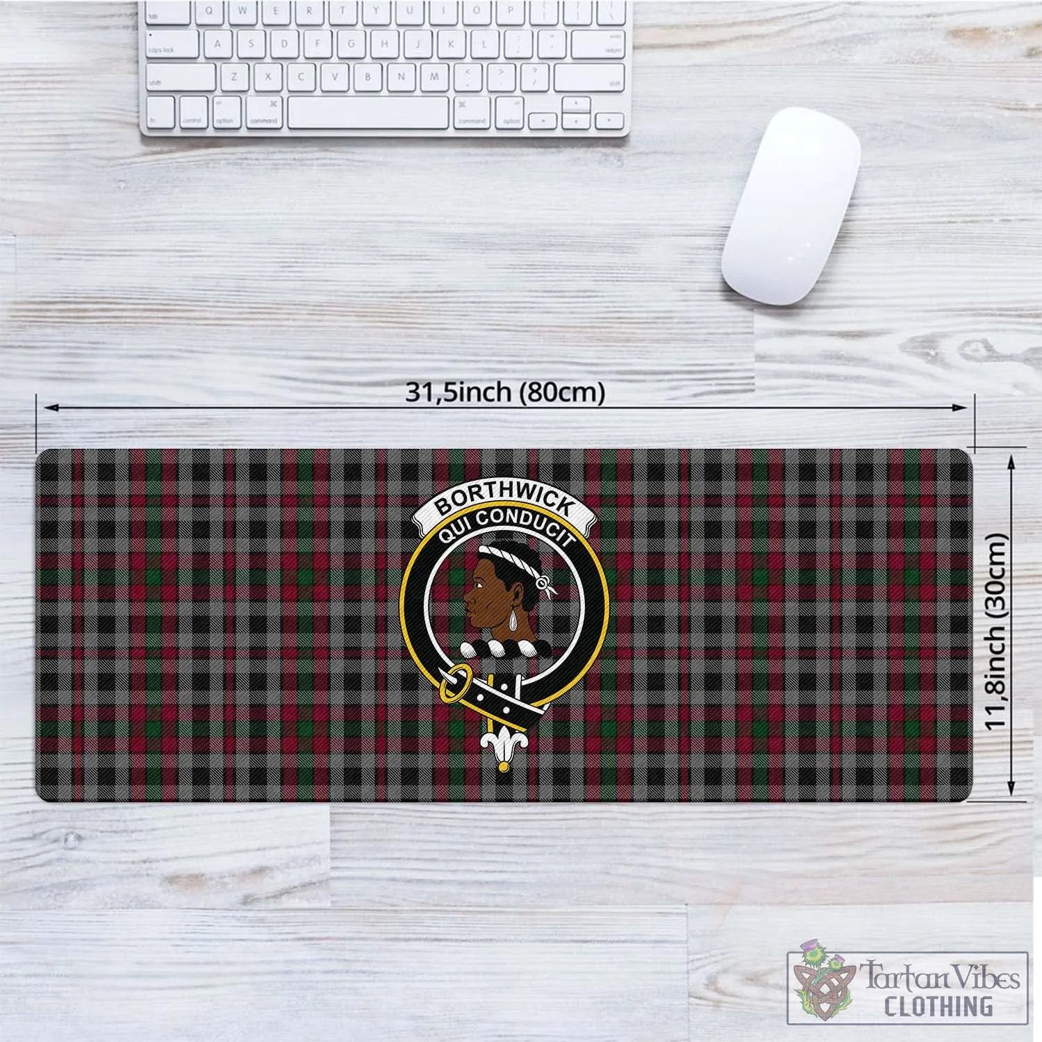 Borthwick Tartan Mouse Pad with Family Crest