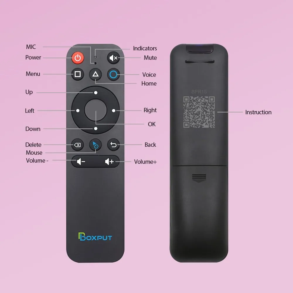 BOXPUT BPR1S Air Mouse Remote Bluetooth Voice Remote Control with Gyro Mouse IR Learning for PC Smart TV Android TV Box HTPC Laptop Projector Android Windows Replacement Universal Remote