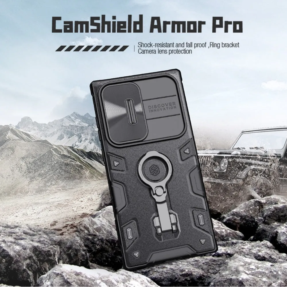 CamShield Armor Pro Phone Case With Kickstand & Camera Lens Cover For Samsung