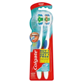 Colgate 360 Clean Medium Toothbrush 2 Pack