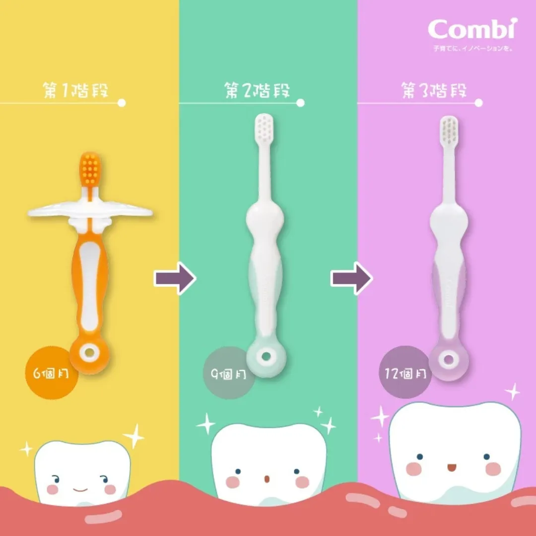 Combi Baby Teteo Baby Toothbrush Set (6-12m )