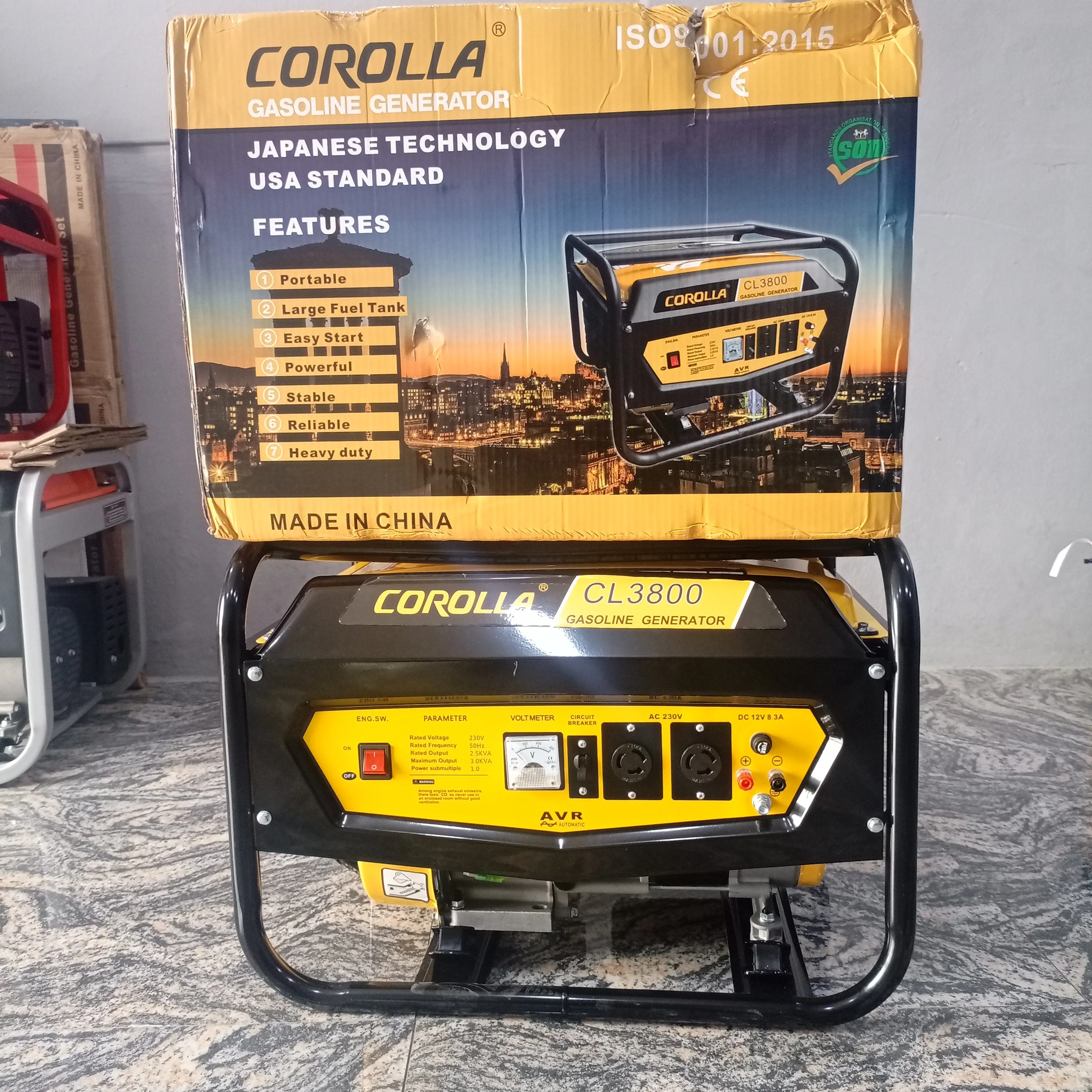 COROLLA CL3800 2.5KVA Original Manual Gasoline Generator - Brand New