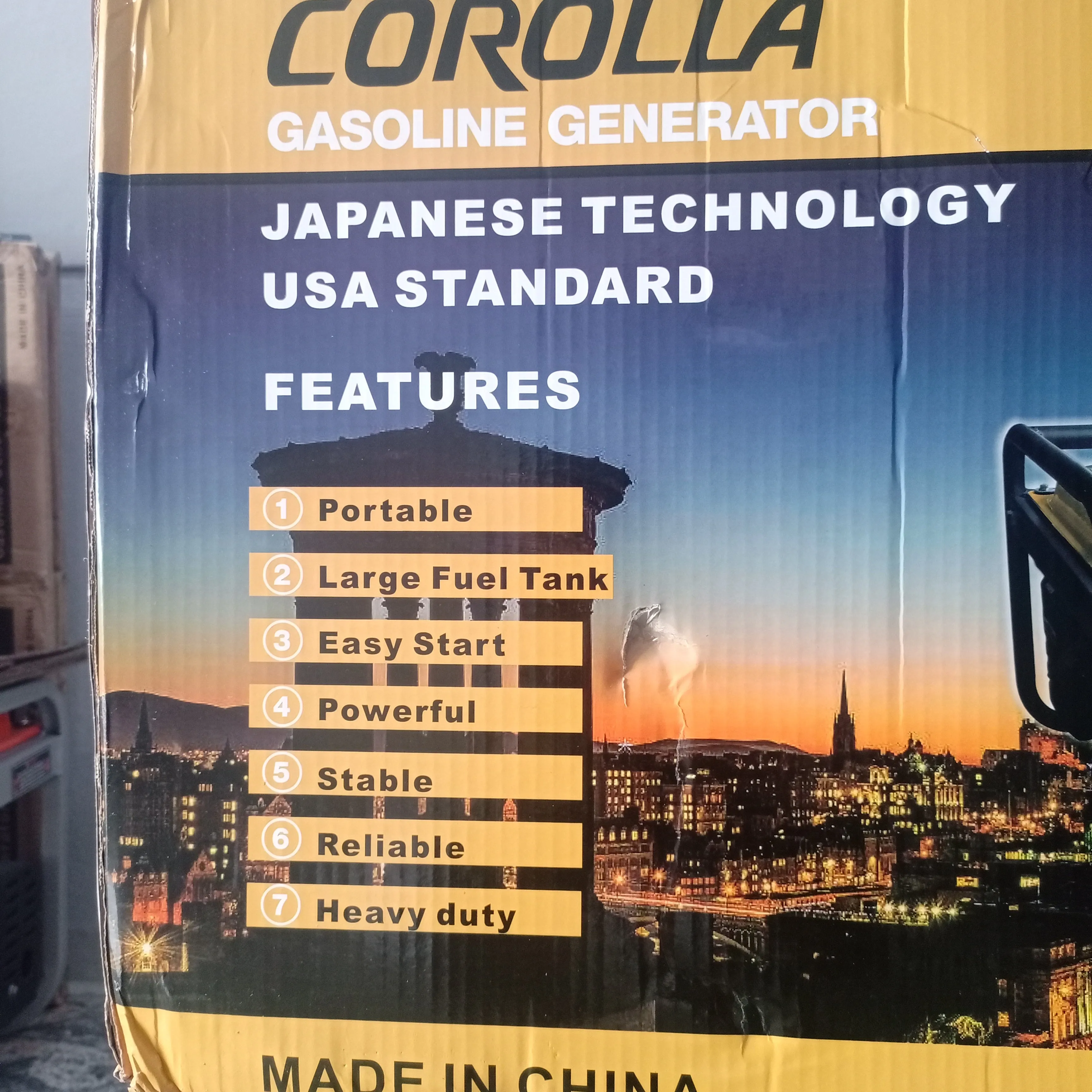 COROLLA CL3800 2.5KVA Original Manual Gasoline Generator - Brand New