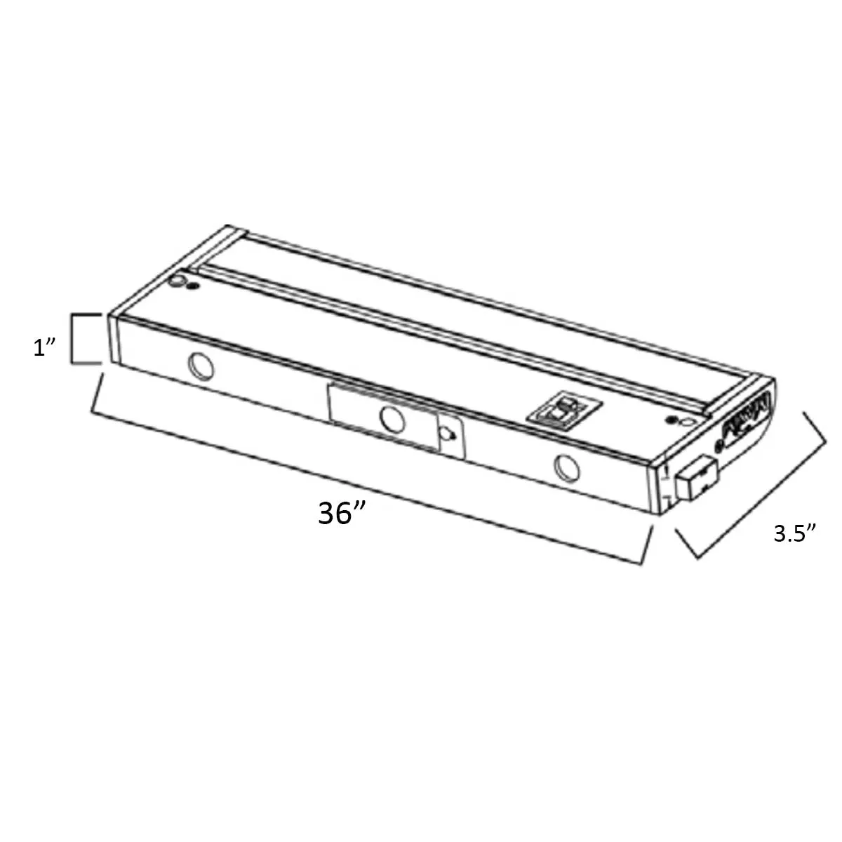 CounterMax 5K 36 Inch LED Under Cabinet Light, 2700K to 5000K, 2220 Lumens, 120V, Nickel