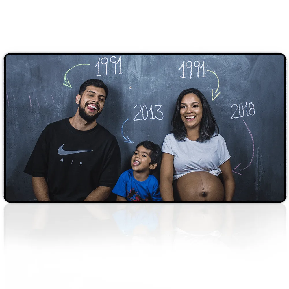 Custom Photo&Text Mouse Pad With 2 Photos