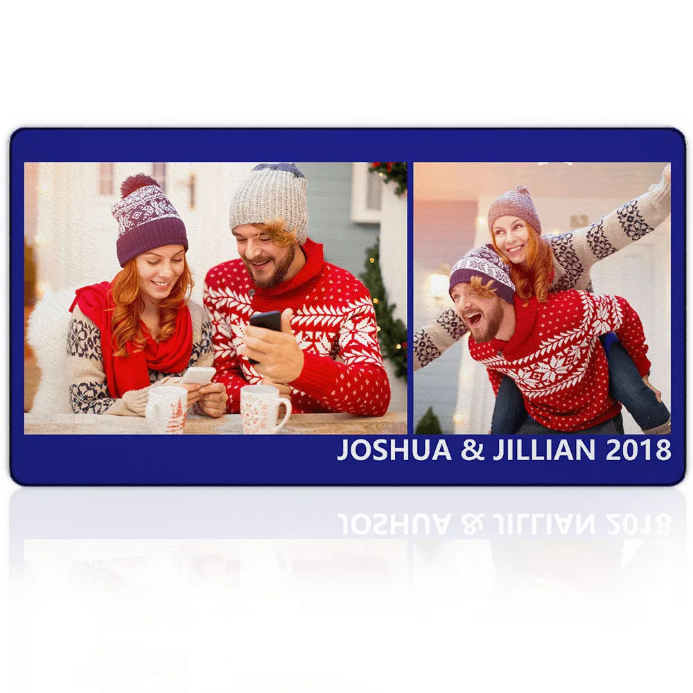 Custom Photo&Text Mouse Pad With 2 Photos