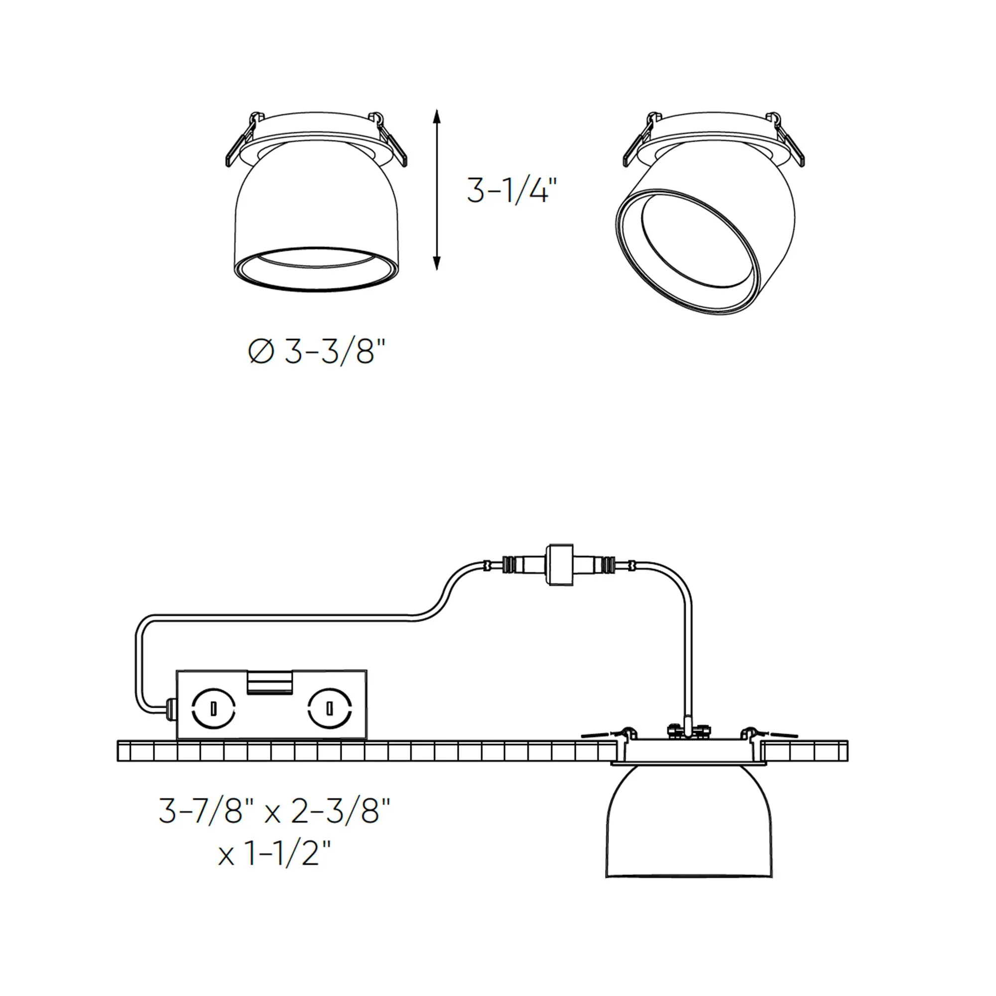 Dals Lighting GSP3-CC 3” 12W LED Protruding Gimbal Downlight Selectable CCT