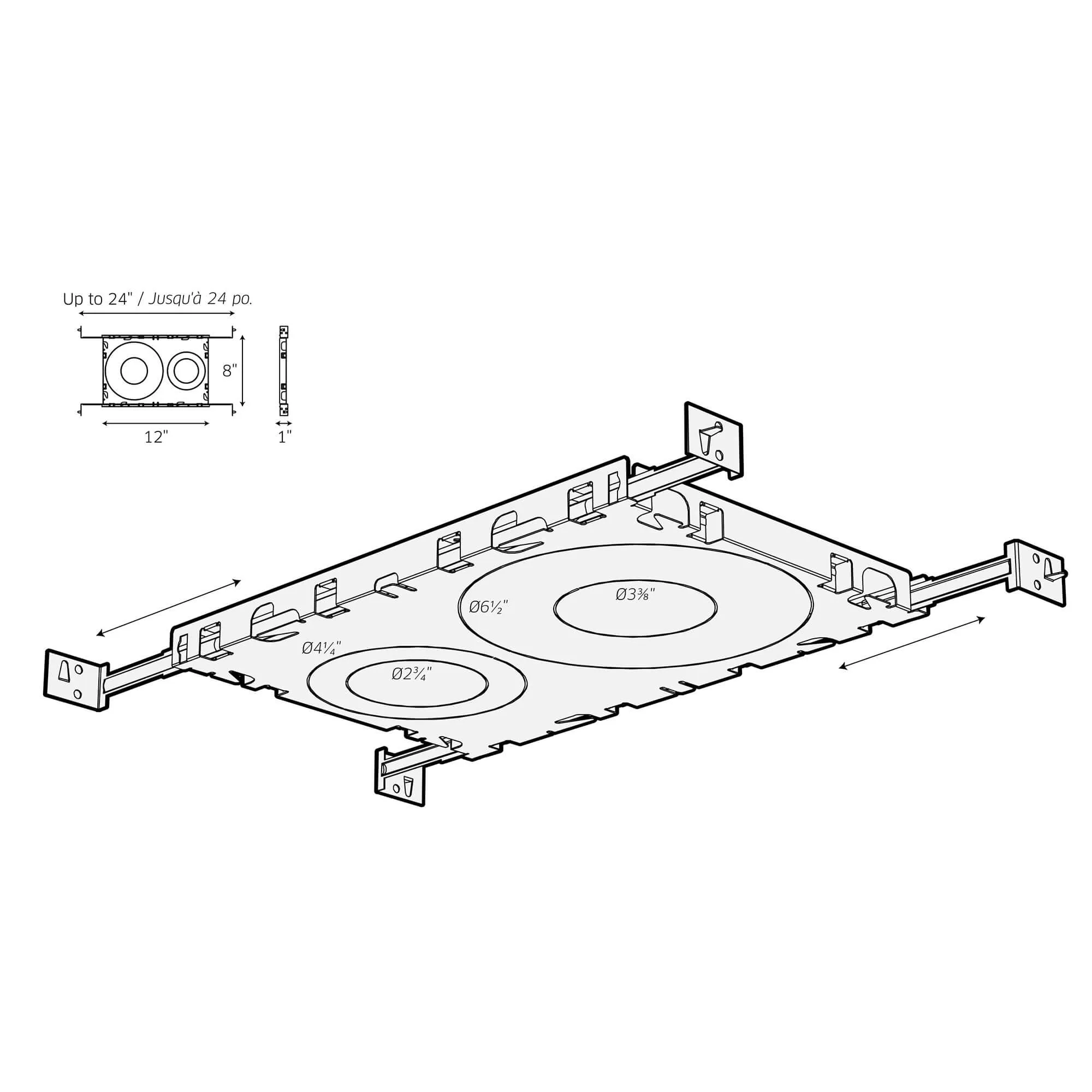 Dals Lighting RFP-UNI Universal Rough-In Plate For 2″, 3″, 4″ And 6″