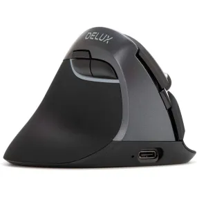 Delux M618ZD   2.4G Bluetooth Wireless/Wired Ergonomic Mouse (Iron Grey)