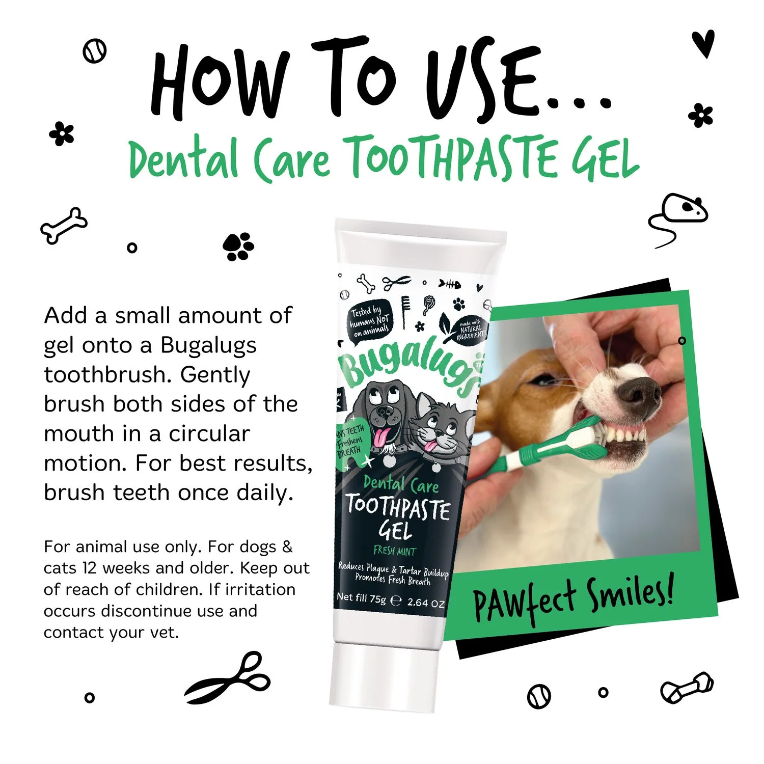 Dental Care Toothpaste Gel with Fresh Mint for Dogs & Cats