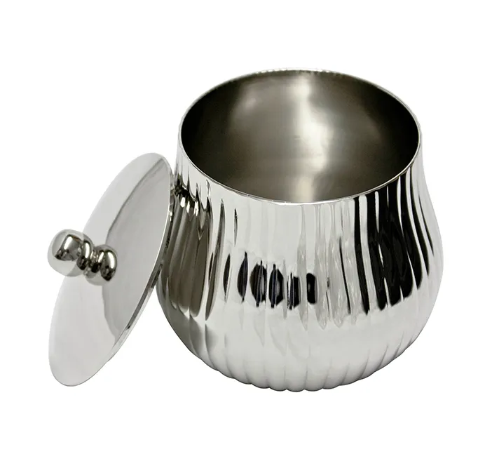 Diana - Ribbed Metal Bath Salt Container