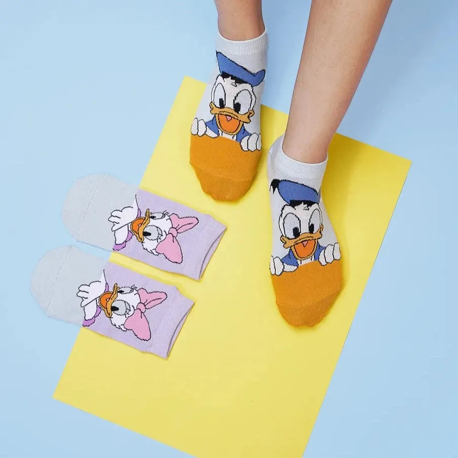 Disney Character Lowcut Socks For Women- Donald & Daisy