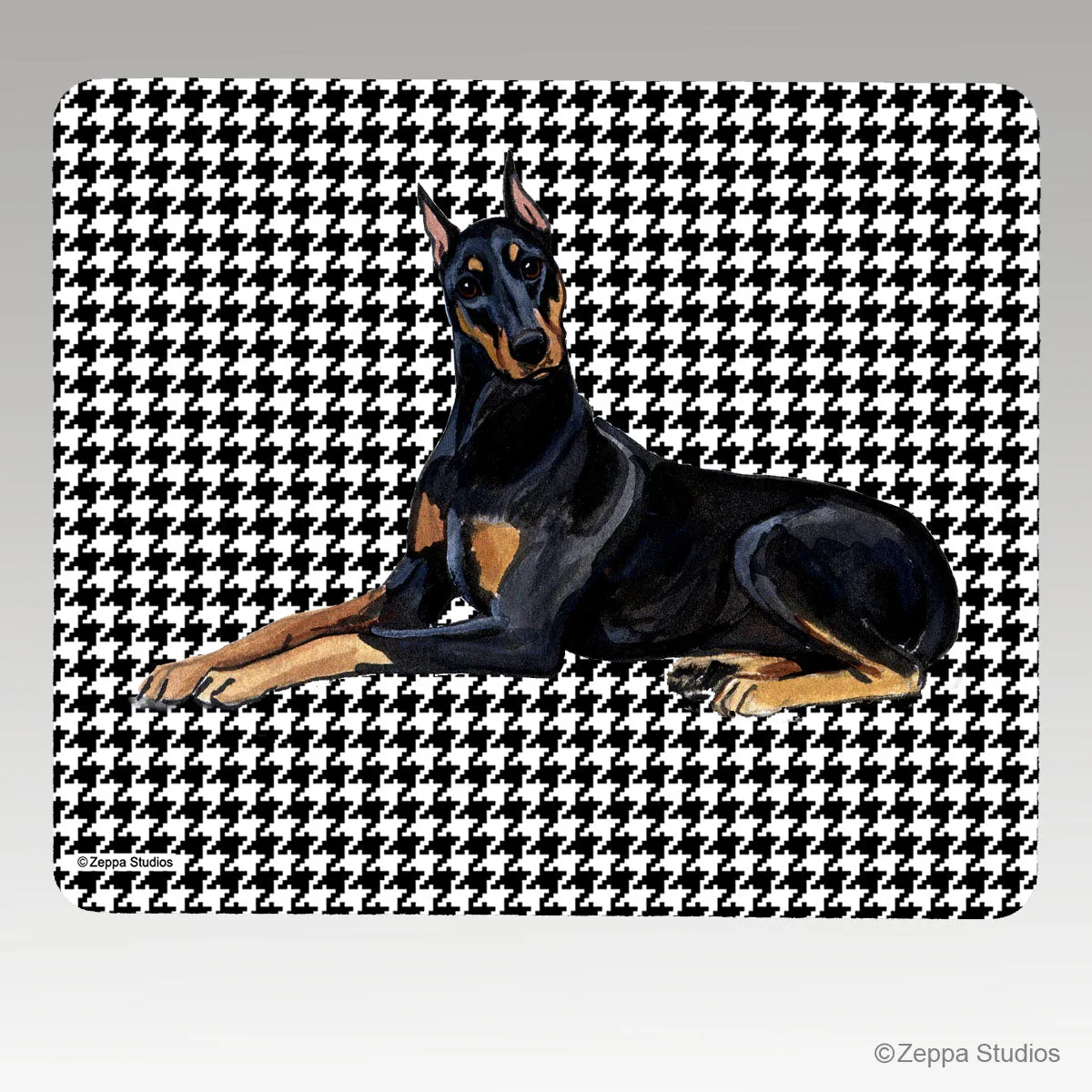 Doberman Pinscher Houndstooth Mouse Pad