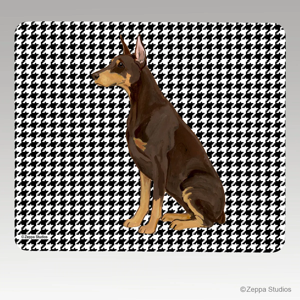 Doberman Pinscher Houndstooth Mouse Pad