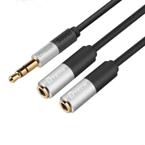 Dtech 3.5MM Male To 2 Female Stereo Audio 1.5M T0226