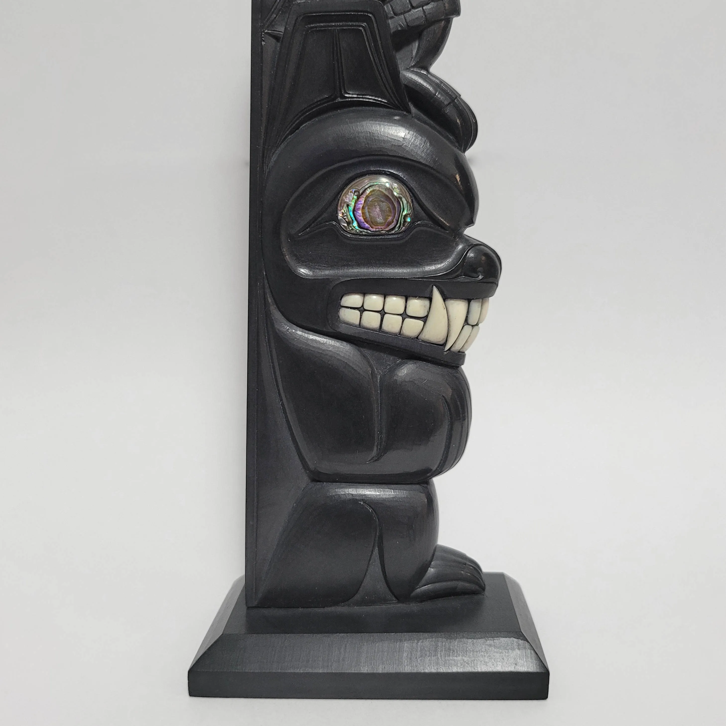 Eagle and Bear Argillite Totem Pole