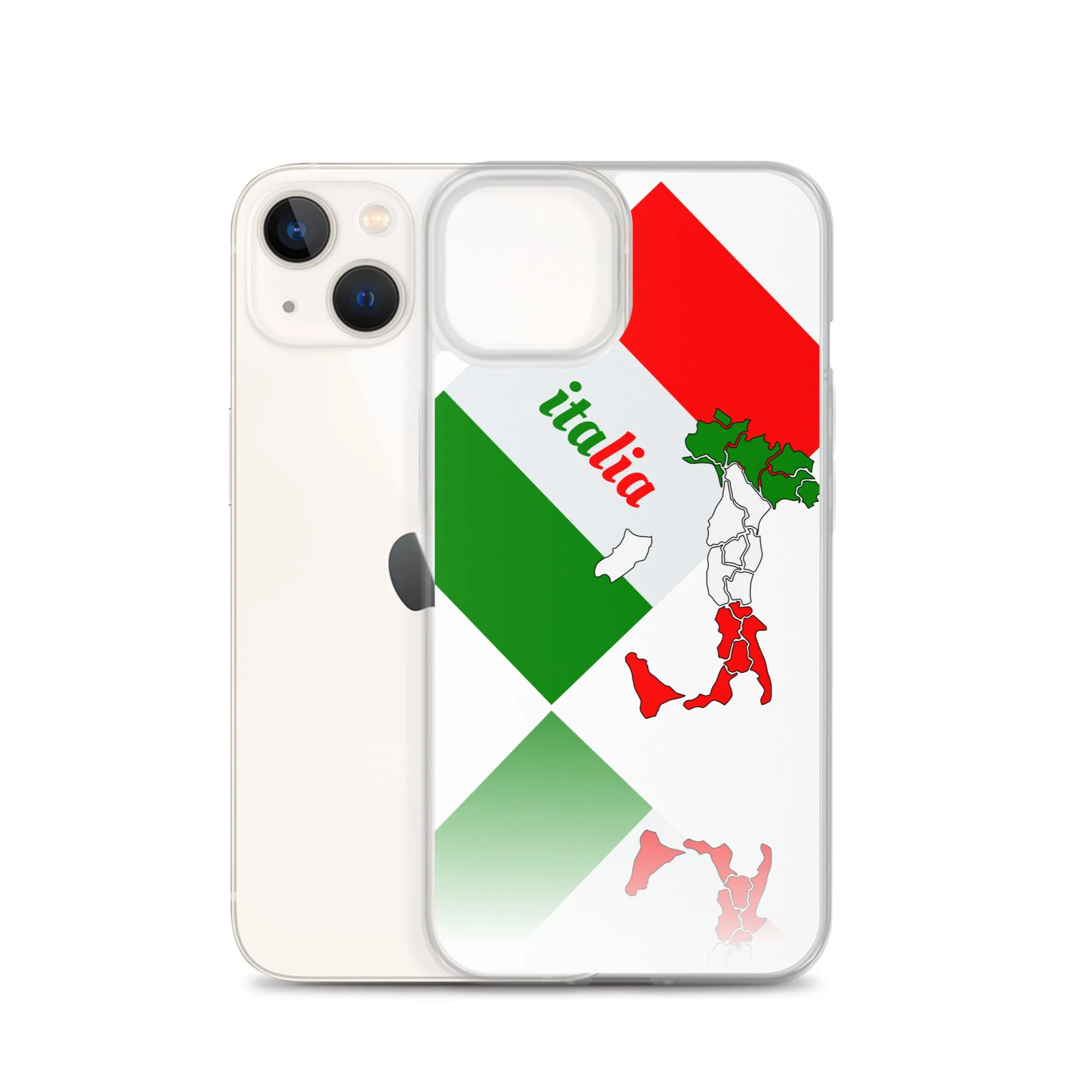 Elegant Italia - Italy Flag And Map iPhone White Case