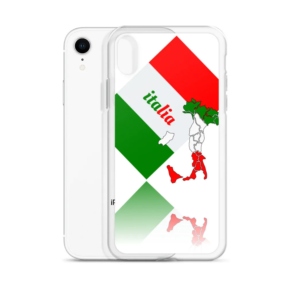 Elegant Italia - Italy Flag And Map iPhone White Case