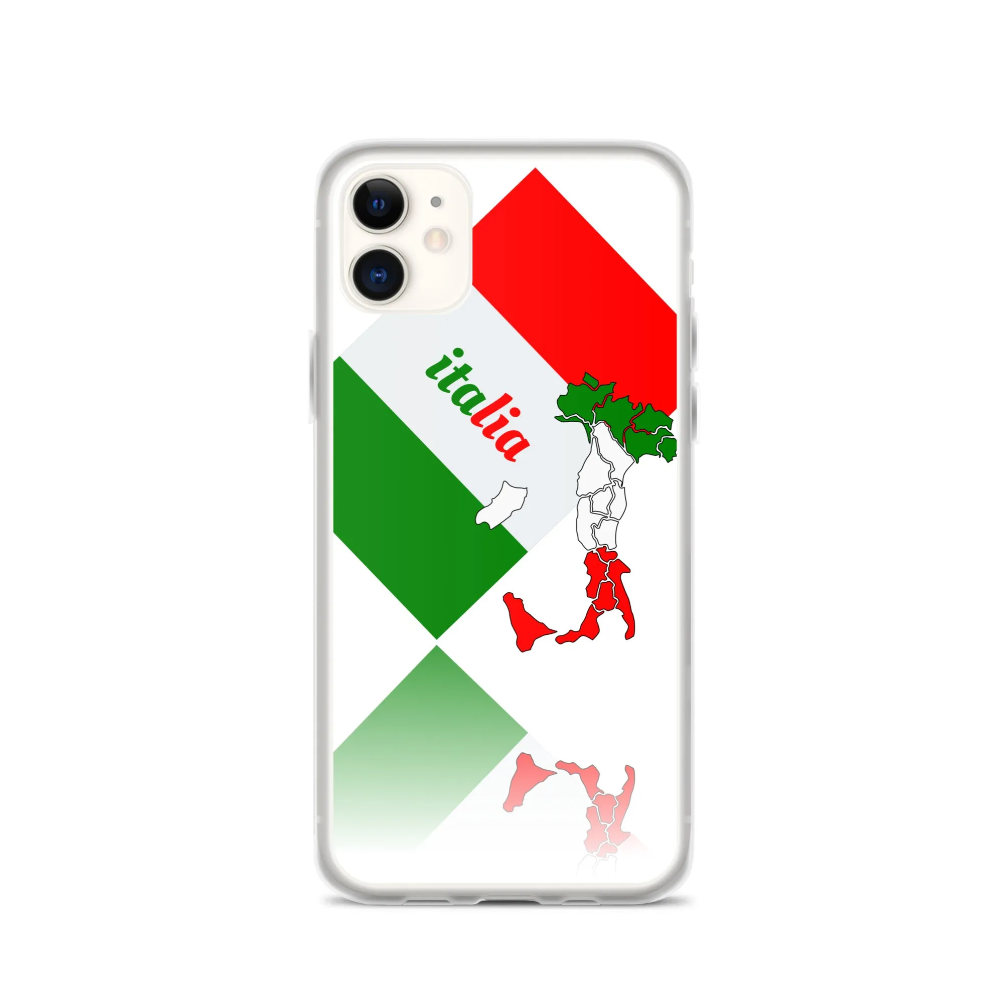 Elegant Italia - Italy Flag And Map iPhone White Case