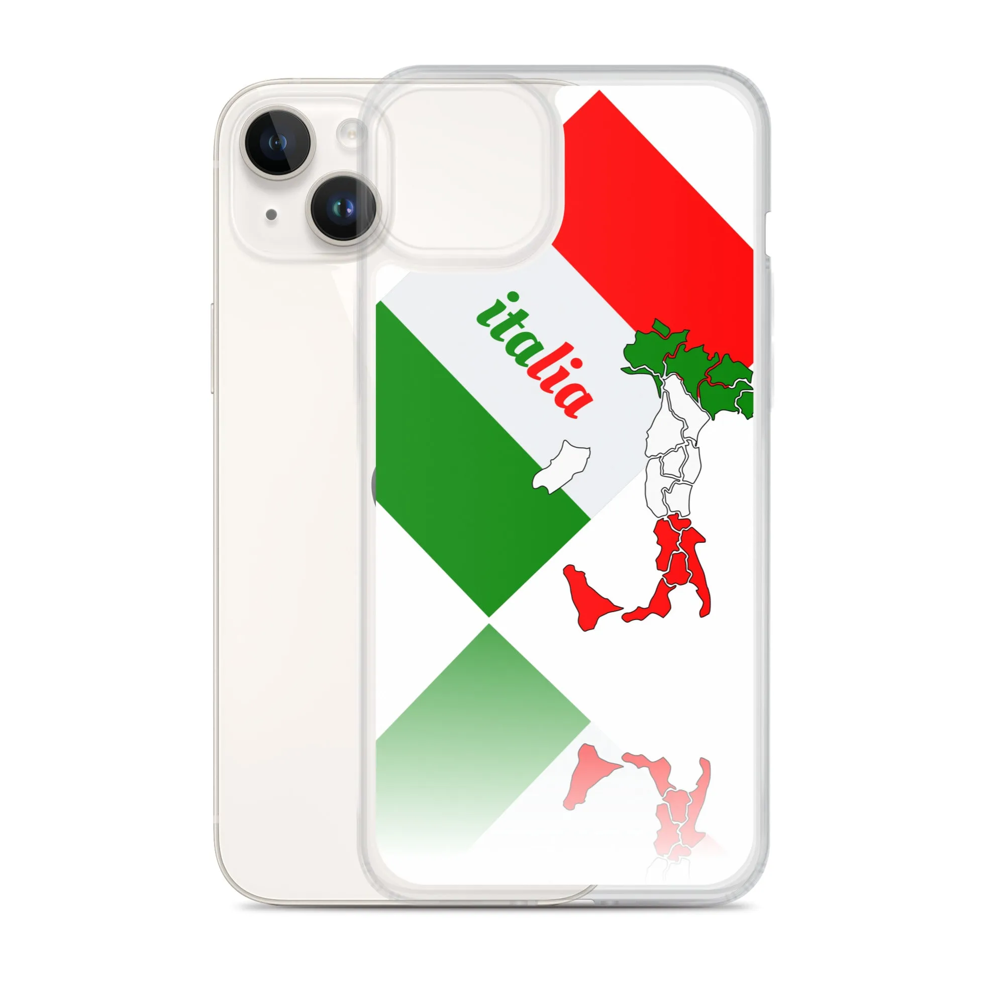 Elegant Italia - Italy Flag And Map iPhone White Case