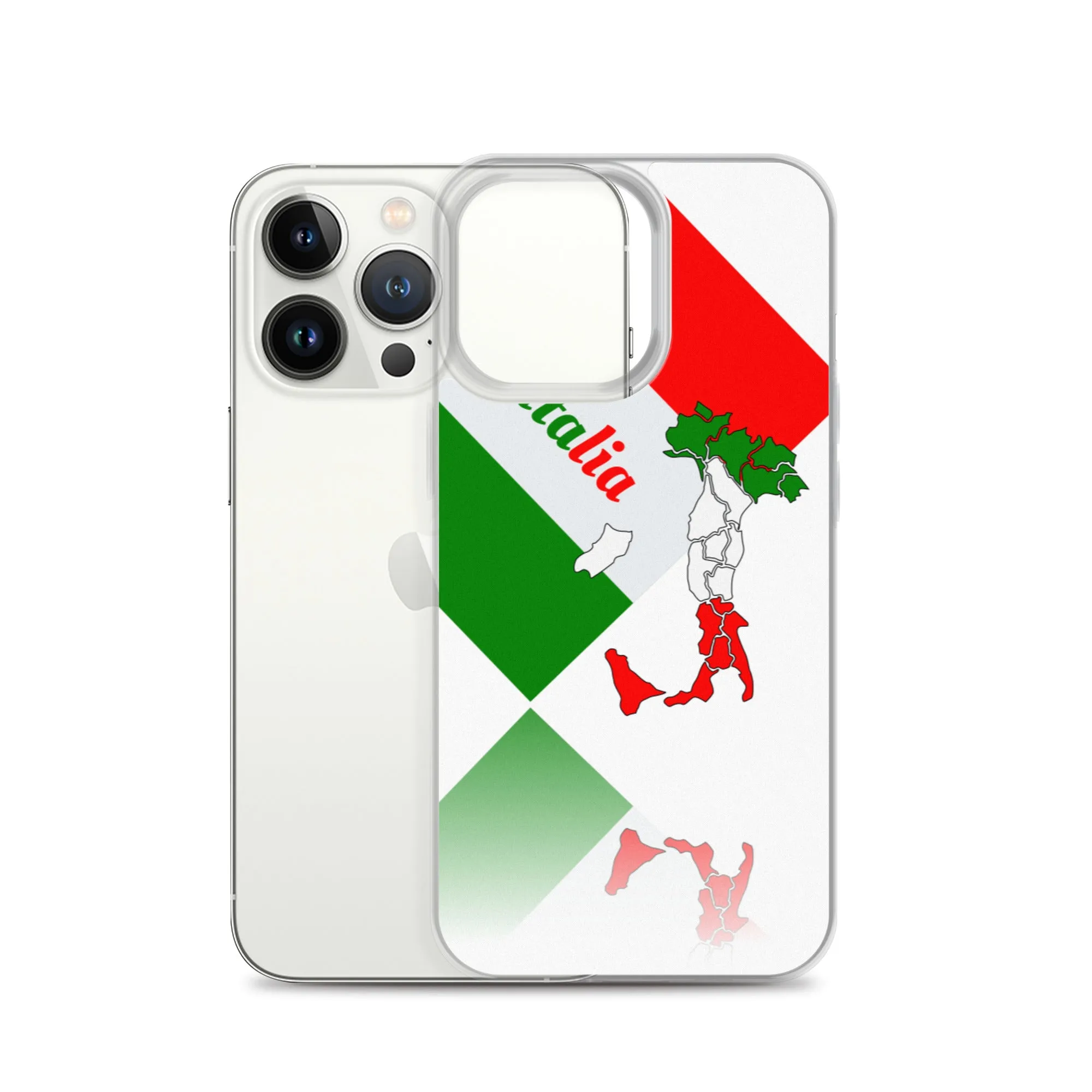 Elegant Italia - Italy Flag And Map iPhone White Case