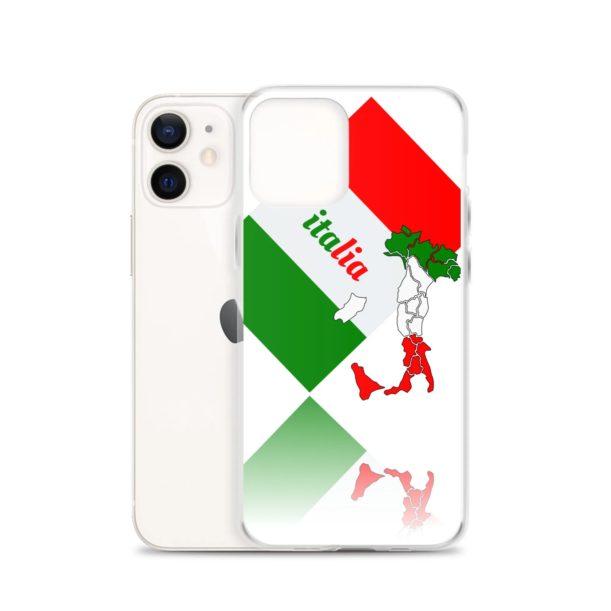 Elegant Italia - Italy Flag And Map iPhone White Case